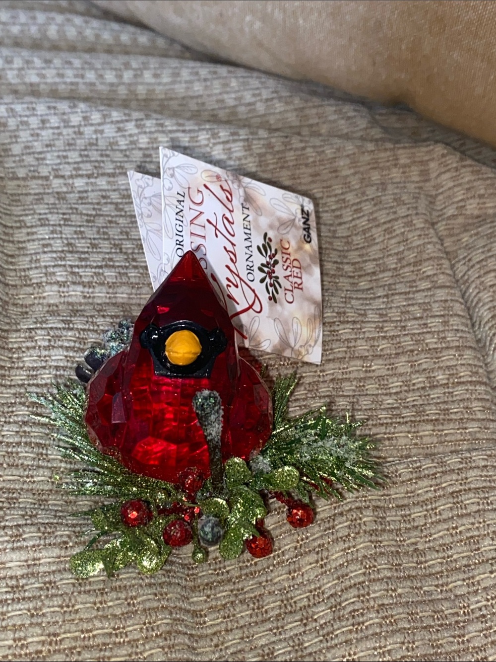 ❤️🎄❤️NWT Kissing Krystals Red Faceted Cardinal Ornament
